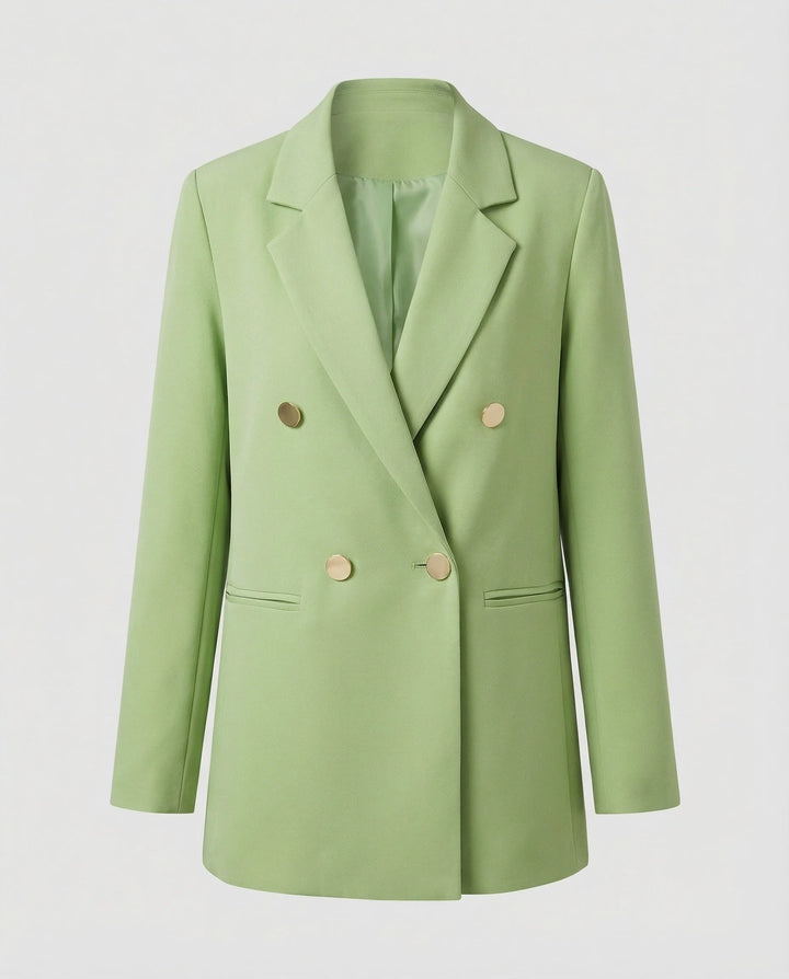 Women's Double-Breasted Blazer with Notch Lapel 1