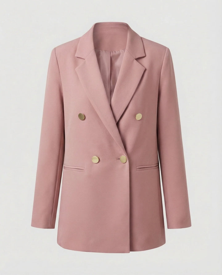 Women's Double-Breasted Blazer with Notch Lapel 2