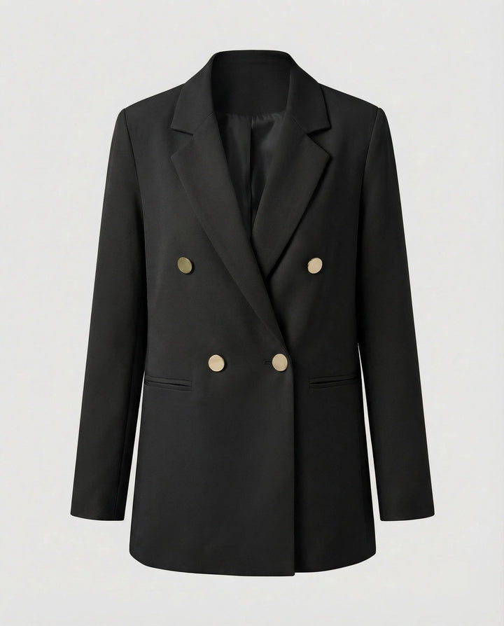 Women's Double-Breasted Blazer with Notch Lapel 3