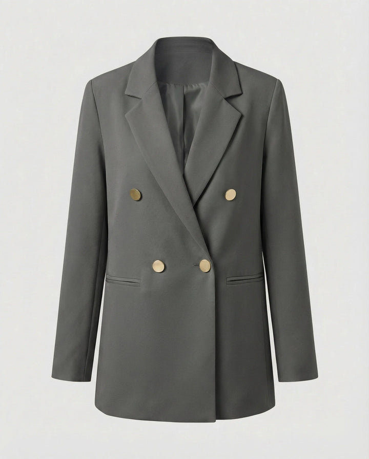 Women's Double-Breasted Blazer with Notch Lapel 7