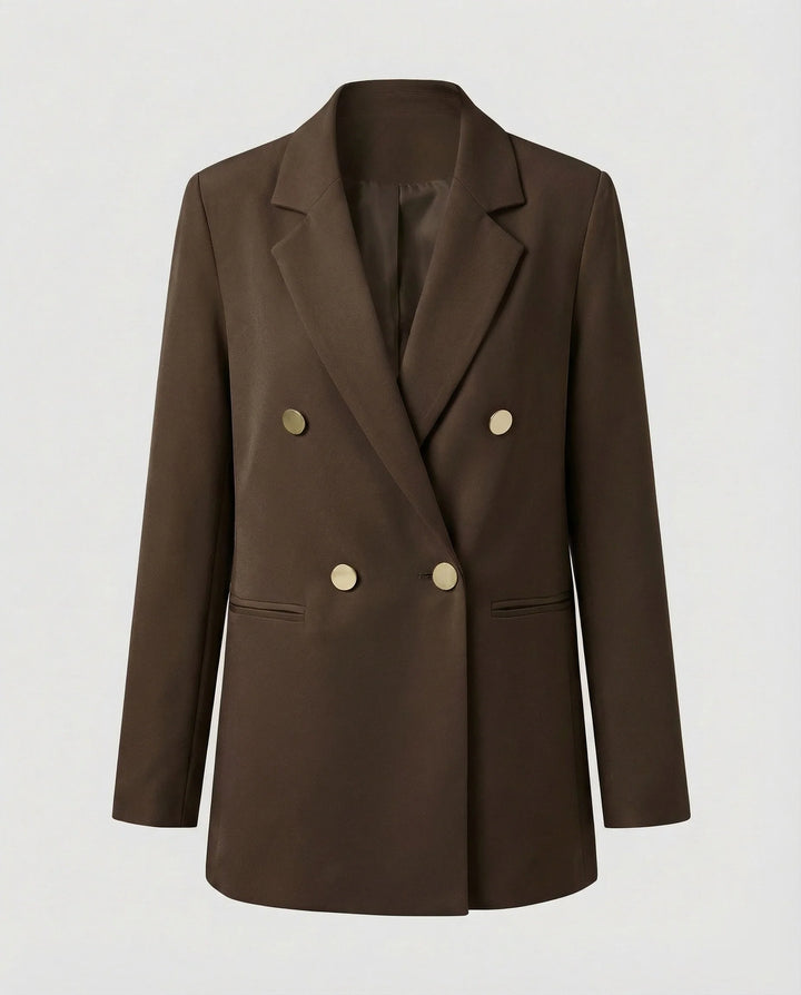 Women's Double-Breasted Blazer with Notch Lapel 8
