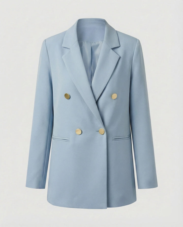 Women's Double-Breasted Blazer with Notch Lapel 9