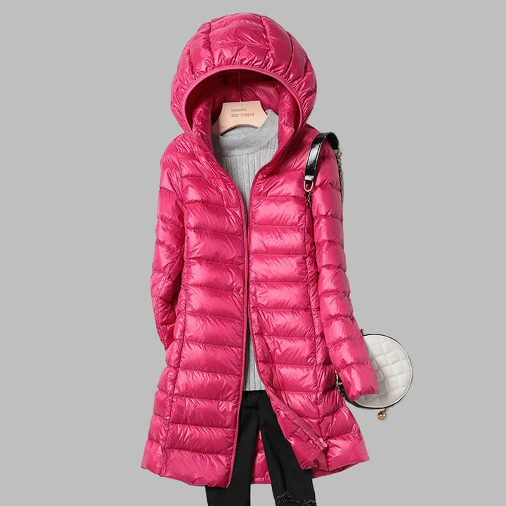 Women's Quilted Down Jacket with Detachable Hood 6