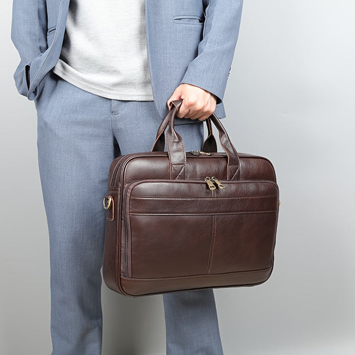 Dylan | Große Kapazität Leder Laptop Schultertasche