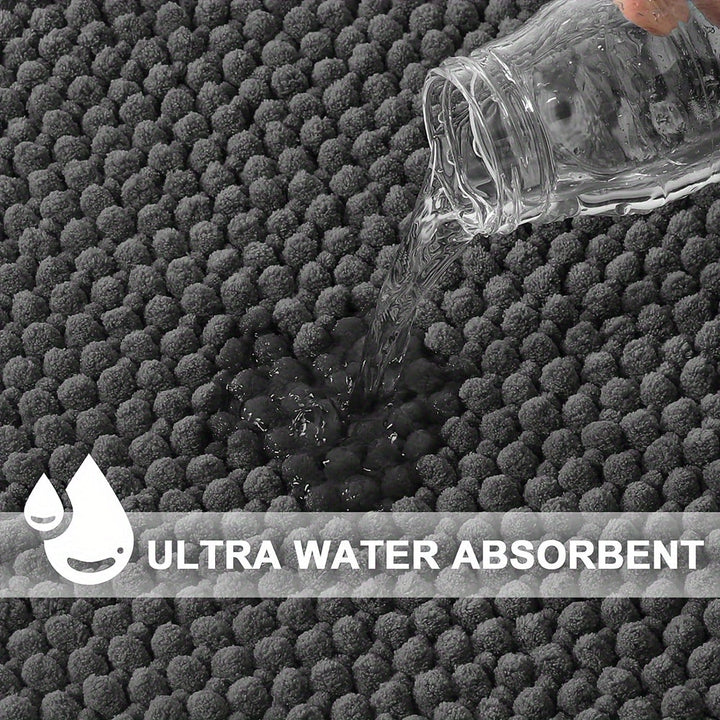  Duschmatte Softcorner -L -verdrängtes Plüschdesign, absorbierende und Anti -Slip-5