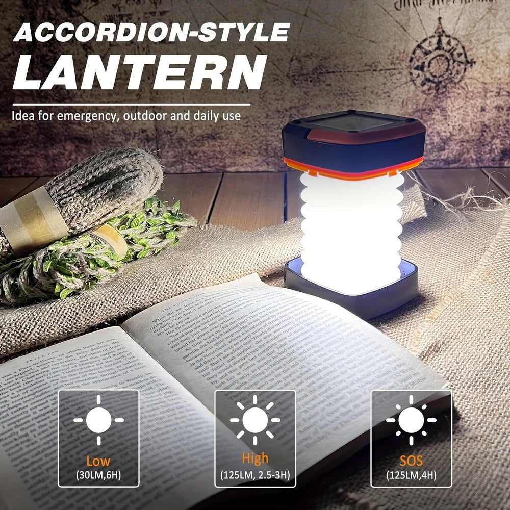 Wiederaufladbare LED -Camping -Laterne - kompaktes faltbares Licht für Outdoor -Abenteuer und Notfälle-2