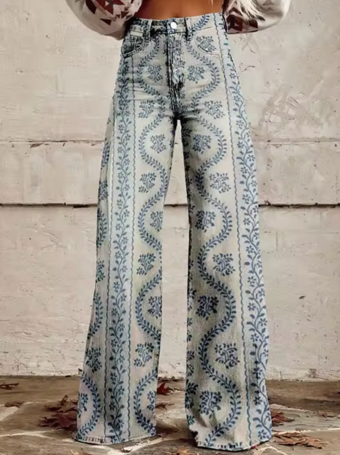 Elora | Trendy Broek met Kleurrijke Vogelprint