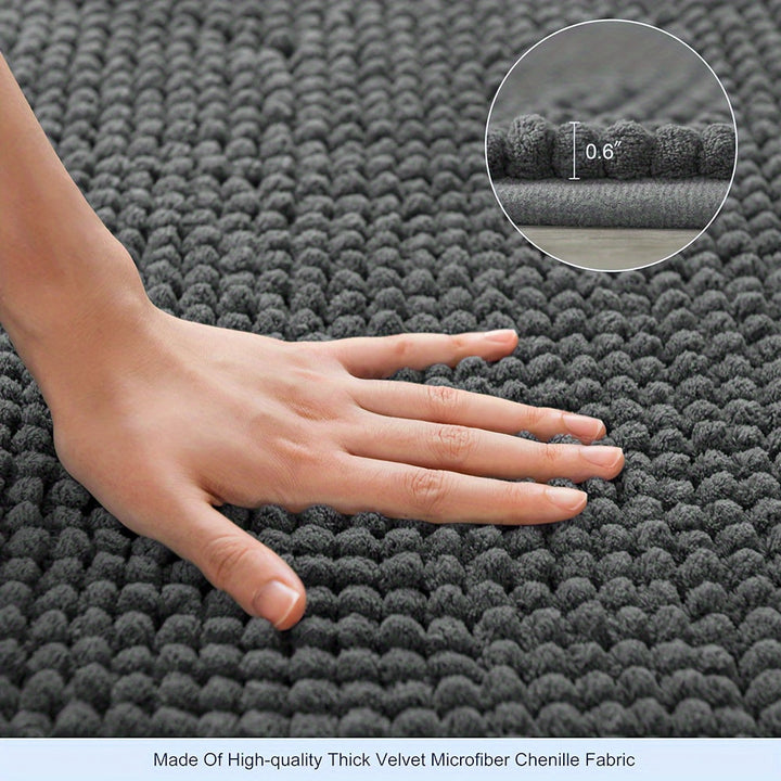  Duschmatte Softcorner -L -verdrängtes Plüschdesign, absorbierende und Anti -Slip-6