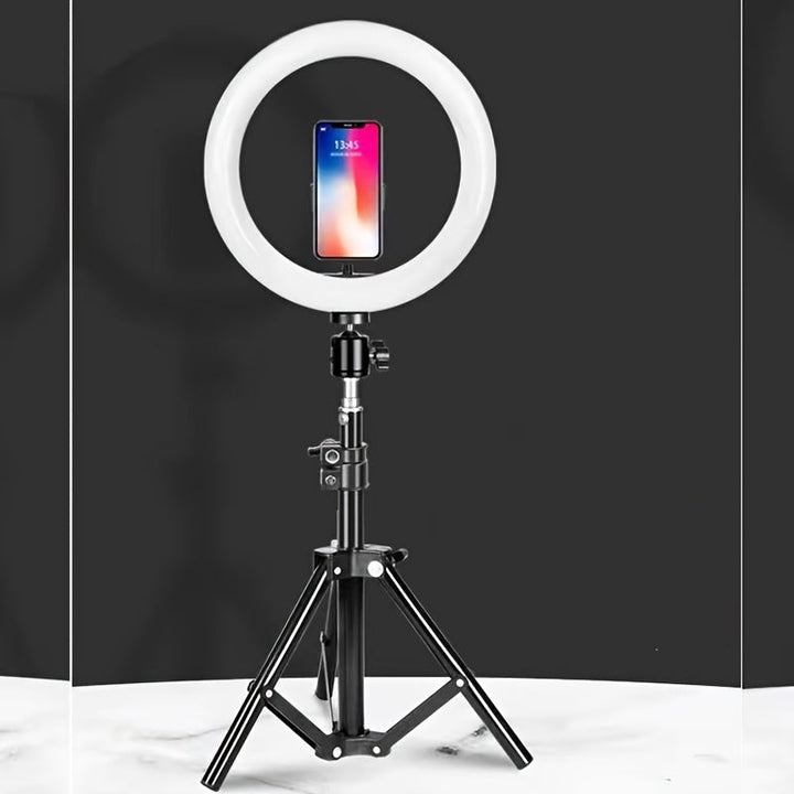 10 -Zoll -LED -Ringlicht mit einstellbarem Stativ und Telefonhalter - ideal für Make -up, Fotografie und Vlogging-2