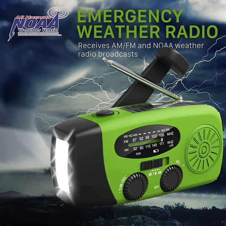 Kompaktes Notfallradio mit 2000mah Power Bank, Solar, Handkurbel und eingebaute Taschenlampe für die Verwendung im Freien-5