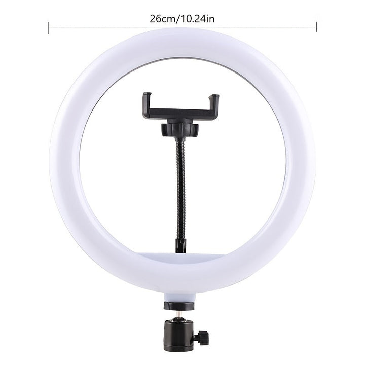 10 -Zoll -LED -Ringlicht mit einstellbarem Stativ und Telefonhalter - ideal für Make -up, Fotografie und Vlogging-3