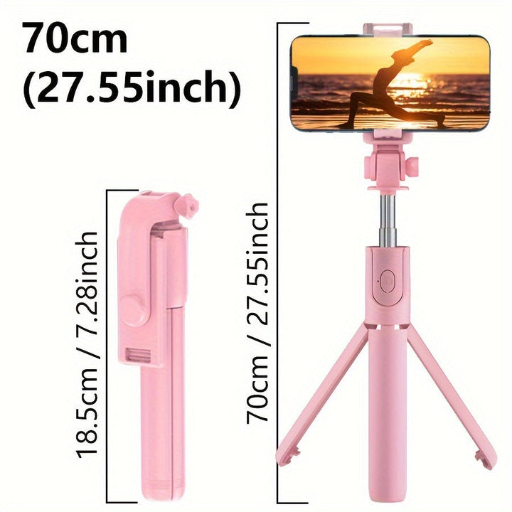 Flexible Selfie -Stick mit drahtloser Fernbedienung und 360 ° -Rotation - Kompaktes Selfie -Pole für iPhone und Reisen-4