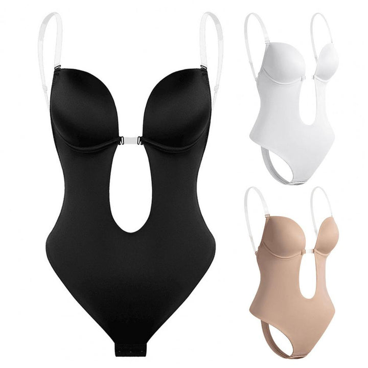 Deep V -Ausschnitt Shapewear Body - Ultimate Body Shaper für makellose Silhouette-4