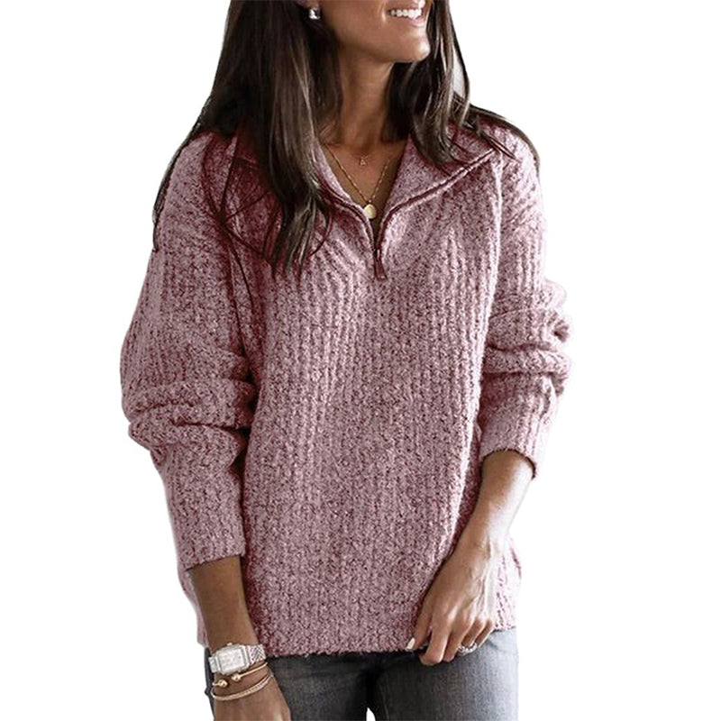 Luxy | Gefütterter Sweater mit Reißverschluss