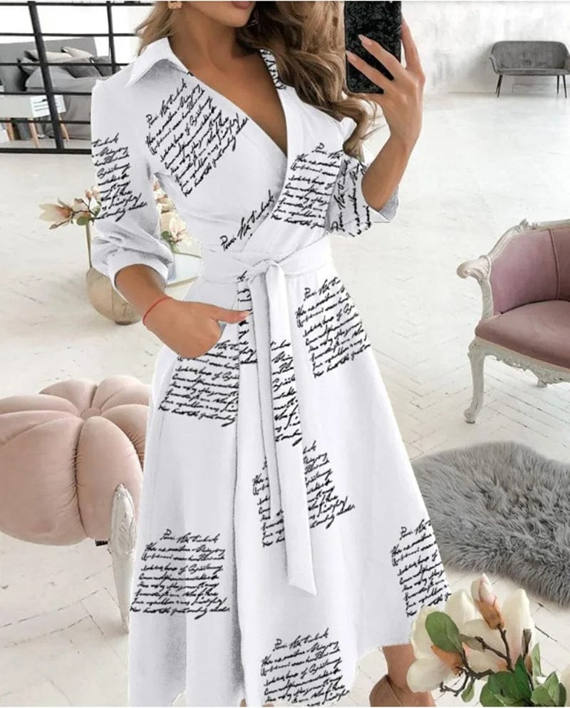 Ysabella | Schickes Midi-Kleid mit Gürtel - Ideal für Abendliche Eleganz