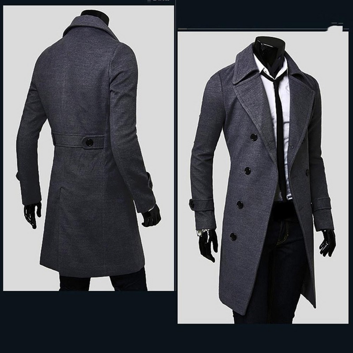 Lionel | Eleganter Doppelreihiger Wollmantel mit Revers