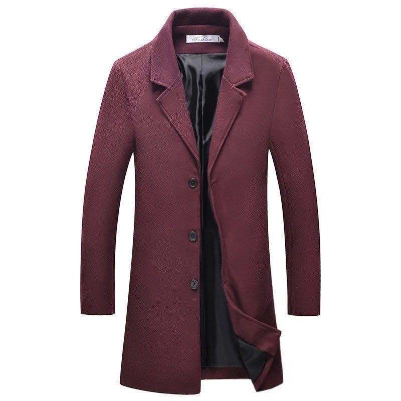 Moritz | Klassischer Einreihiger Wollmantel mit Elegantem Kragen
