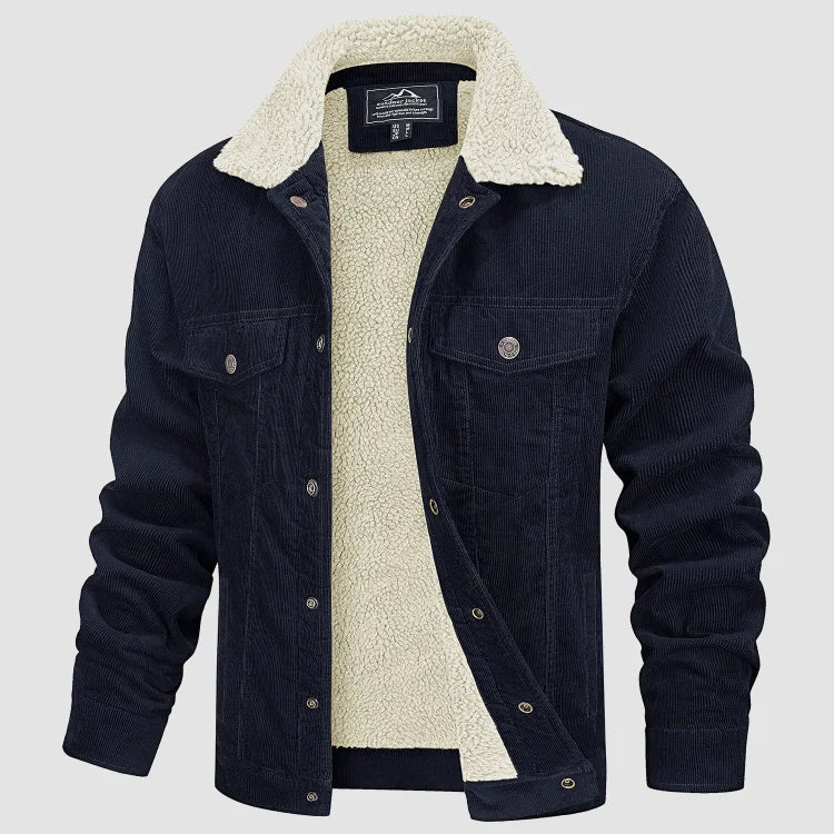 Jonas | Modische und kuschelig warme Cordjacke für Herren