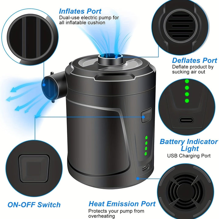 Wiederaufladbare drahtlose Mini -Elektro -Luftpumpe - Leichte USB-5