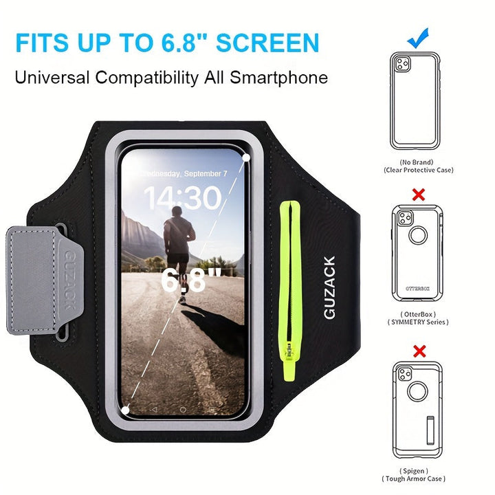 Einstellbarer Telefonhalter mit Hörphone-Fach-passt die Armgrößen 26-42 cm, kompatibel mit iPhone und Galaxie-5