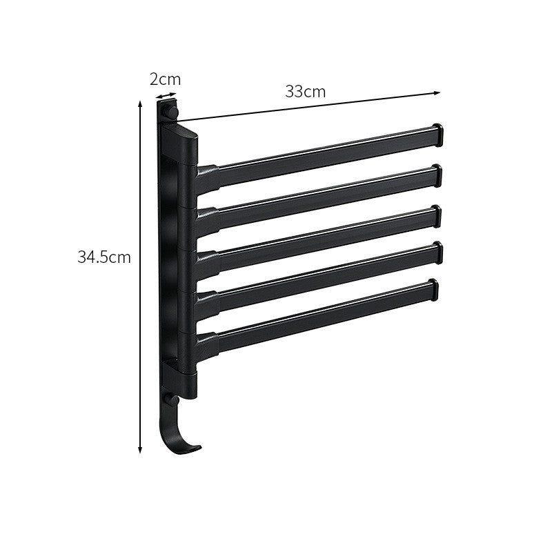  Handtuchregal -Multiarme - 5 -Arms Black Metall Handtuchhalter-5