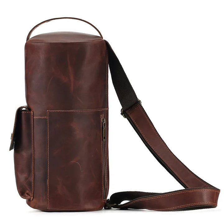 Lars | Klassische Lederzylinder-Schultertasche