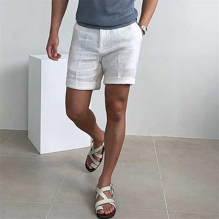  Herren -Leinenshorts - entspannte Pass-1