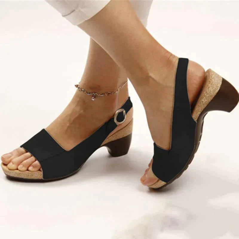 Clara | Bequeme Slingback Sandalen mit Absatz für Jeden Tag