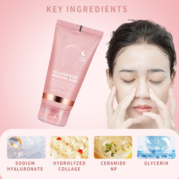 Bio Collagen True Deep Mask, Collagen Maske über Nacht, Gesichtspflege Collagen Maske Feuchtigkeitsspendende Anti-Aging Maske