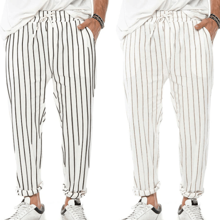 Lukas - Lässige Gestreifte Hose mit Kordelzug für Herren